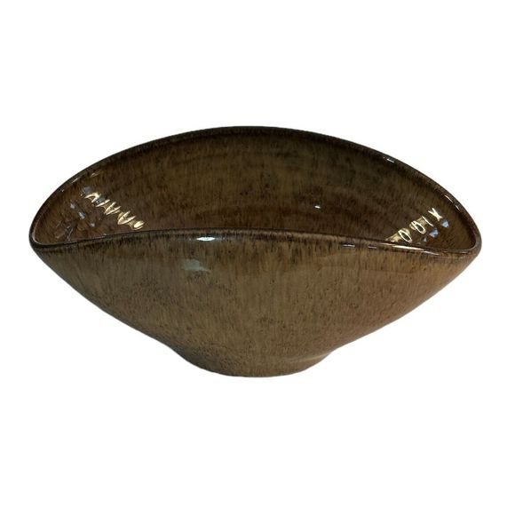 Vintage Potts Pottery Brown Glazed Curved Bowl - Signed J.P. Potts from N.C. - Picture 1 of 8